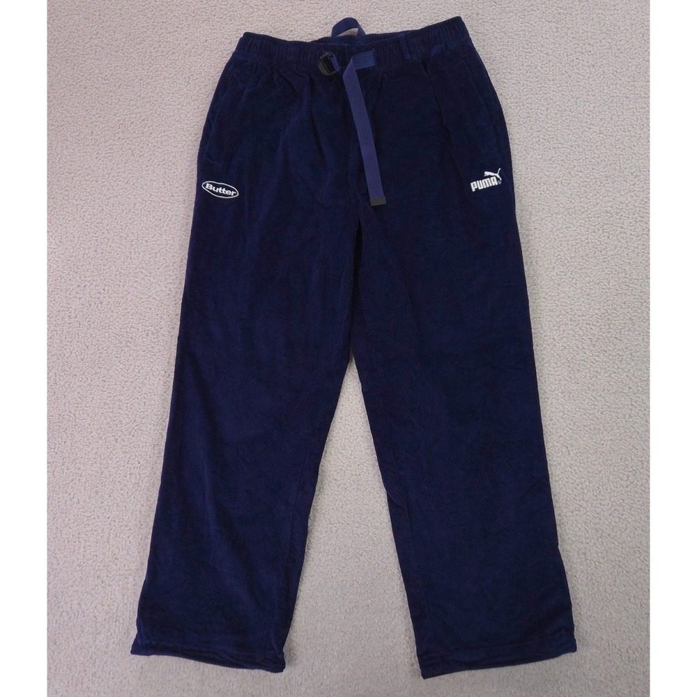Puma Butter Goods Corduroy Pants Mens Medium Belted Baggy Wide Leg Skateboarding